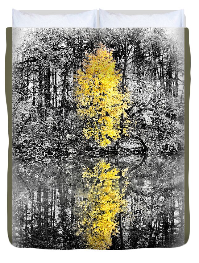 Foliage Duvet Cover featuring the photograph Stands Alone by Scott Wyatt