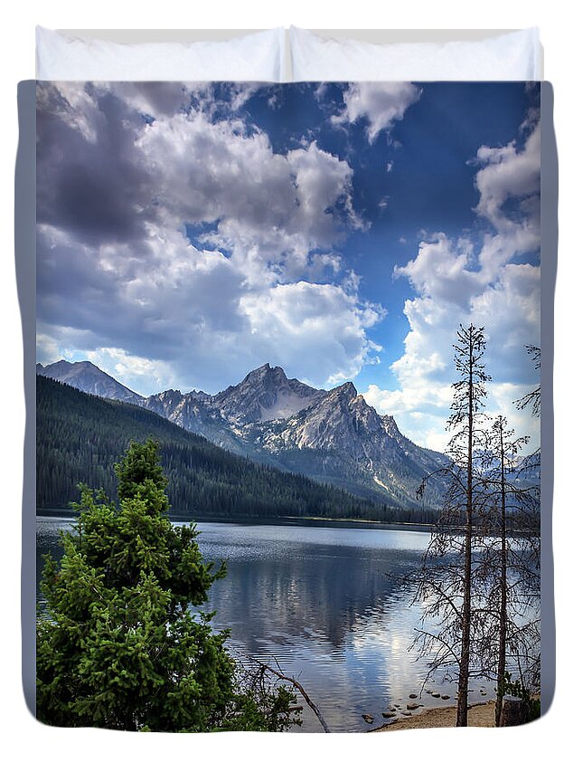 Rocky Mountains Duvet Cover featuring the photograph Stanley Lake View by Robert Bales