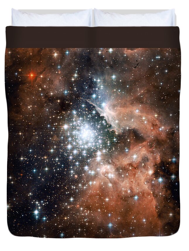 Jpl Duvet Cover featuring the photograph Star Cluster and Nebula by Sebastian Musial