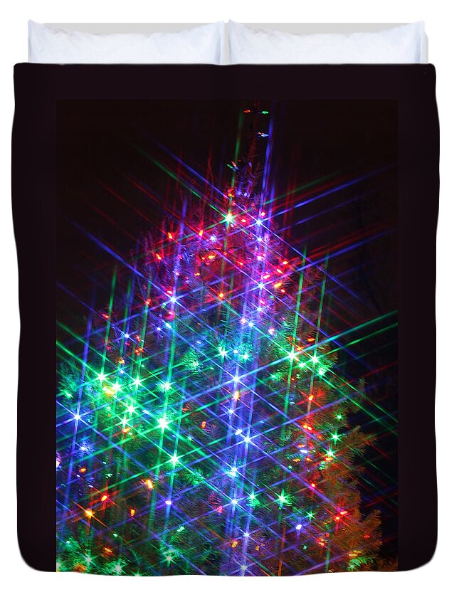 Christmas Duvet Cover featuring the photograph Star Like Christmas Lights by Patrice Zinck