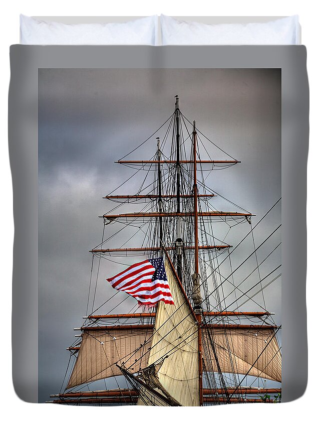 California Duvet Cover featuring the photograph Star of India Stars and Stripes by Peter Tellone