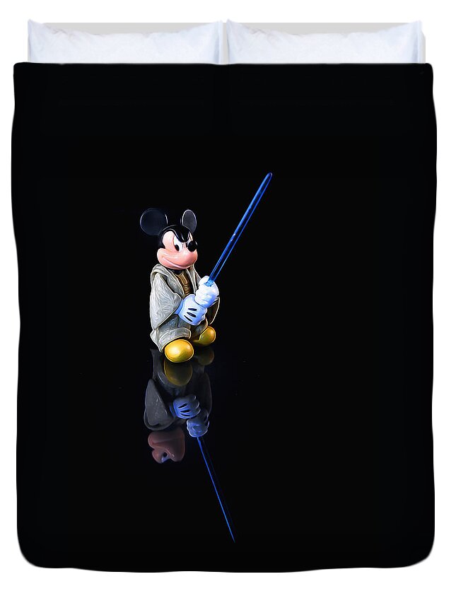 Toy Duvet Cover featuring the photograph Star Wars Mickey Mouse by Bill and Linda Tiepelman