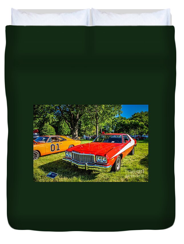 Starsky & Hutch Duvet Cover featuring the photograph Starsky and Hutch Ford Gran Torino by Grace Grogan
