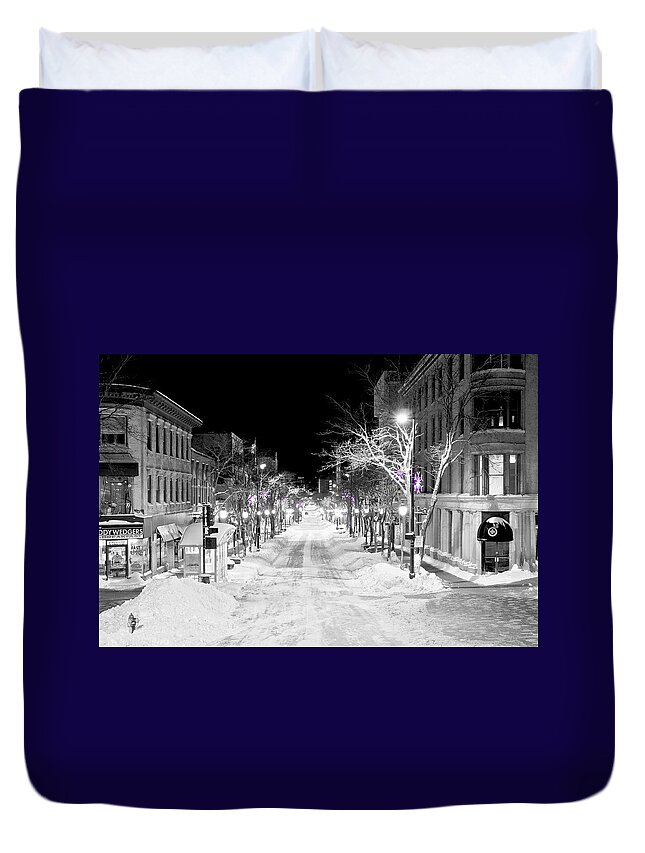 Capitol Duvet Cover featuring the photograph State Street Madison by Steven Ralser