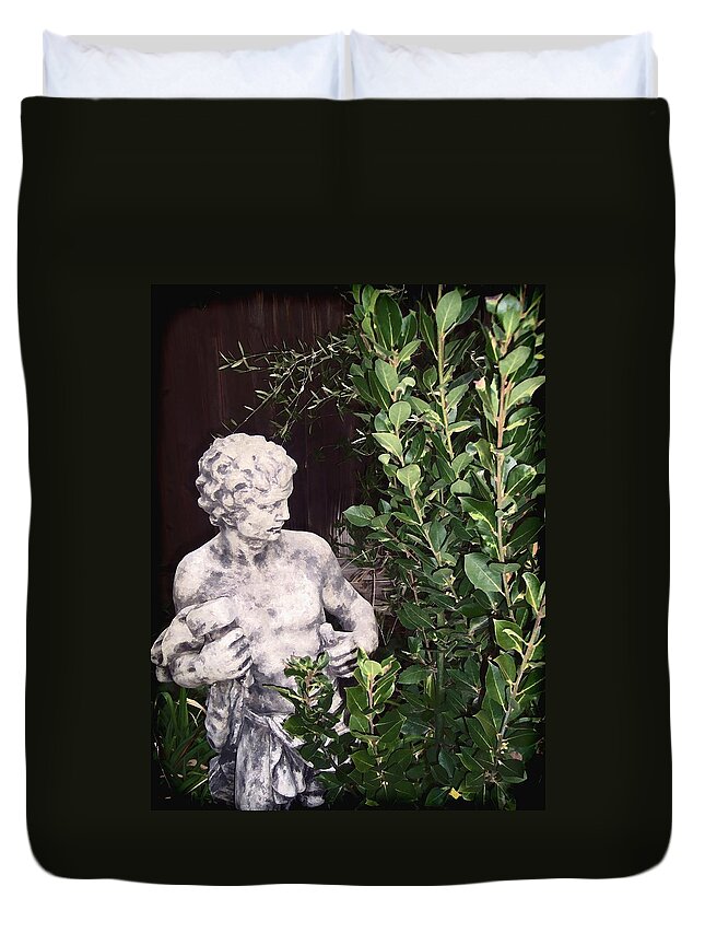 Statue Duvet Cover featuring the photograph Statue 1 by Pamela Cooper