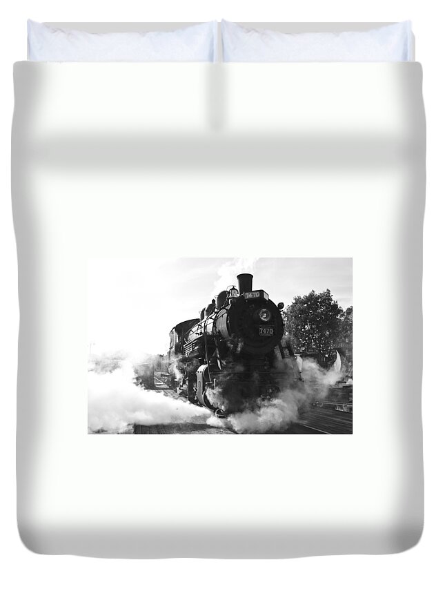 Train Photographs Photographs Duvet Cover featuring the photograph Steam and Iron by John Clark