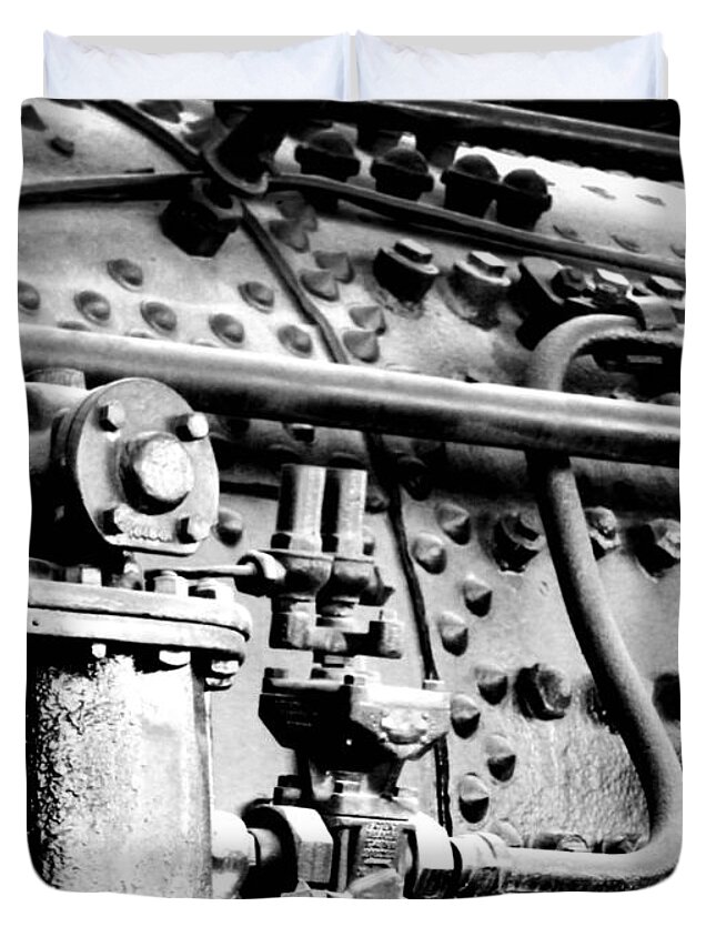  Steam Engine Duvet Cover featuring the photograph Steam Locomotive Train Detail II by Karyn Robinson