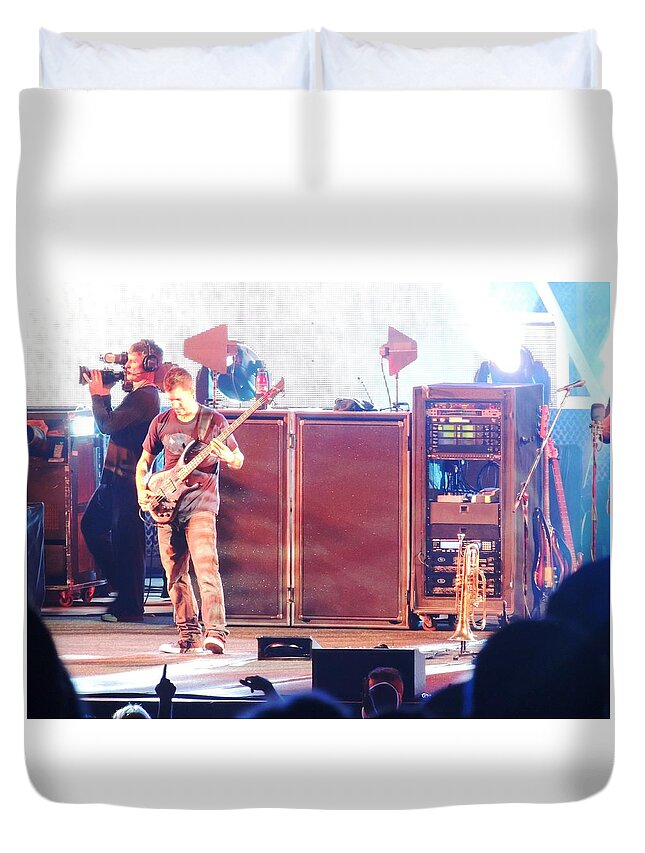 Dmb Duvet Cover featuring the photograph Stephan the bass player by Aaron Martens