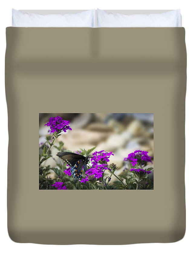 Pennysprints Duvet Cover featuring the photograph Still Beautiful Swallowtail by Penny Lisowski