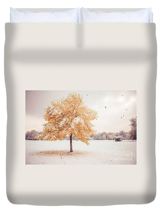 Autumn Duvet Cover featuring the photograph Still Dressed In Fall by Hannes Cmarits