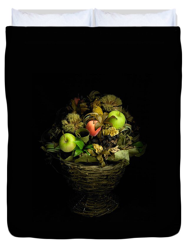 Black Background Duvet Cover featuring the photograph Still Life by Atsuo Watanabe