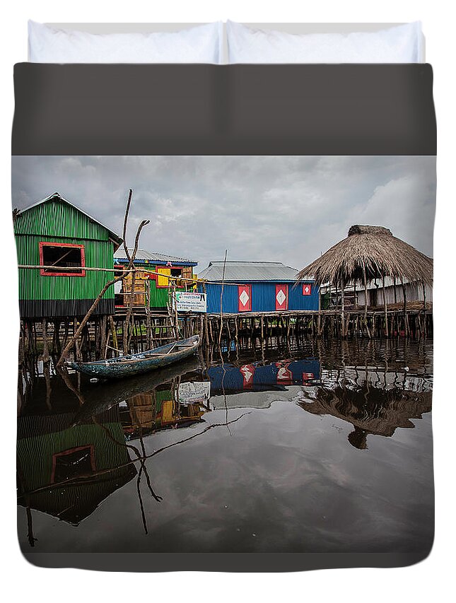 Tranquility Duvet Cover featuring the photograph Stilts by Anthony Pappone