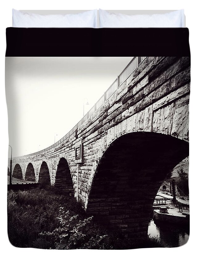 Stone Arch Bridge Duvet Cover featuring the photograph Stone Arch Bridge by Zinvolle Art