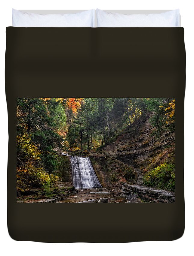 Stony Brook State Park Duvet Cover featuring the photograph Stony Brook Park by Mark Papke