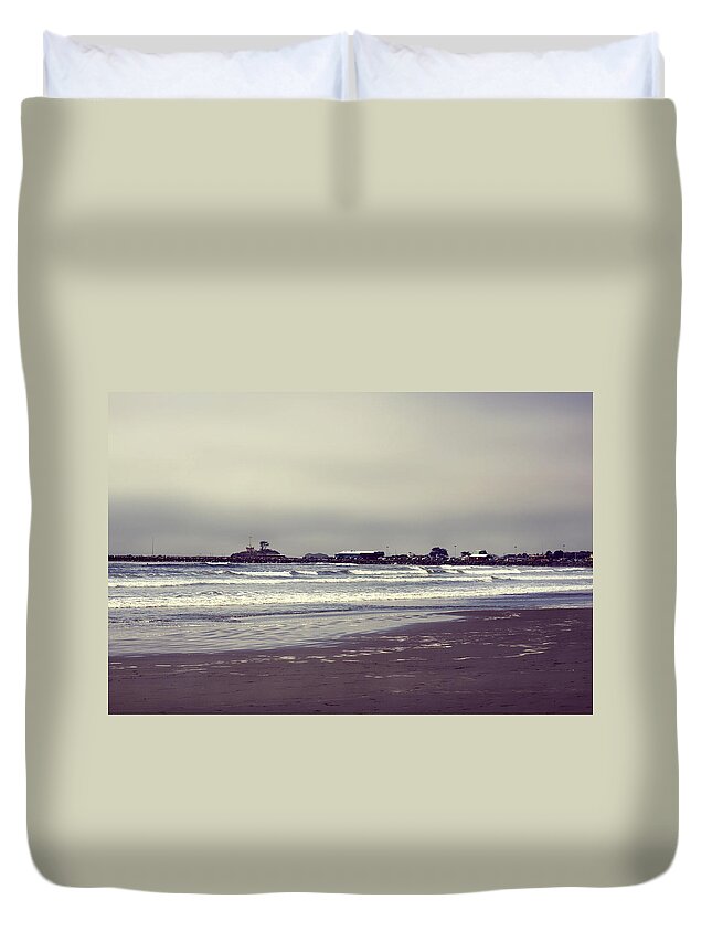 Lighthouse Duvet Cover featuring the photograph Storm Approaching by Melanie Lankford Photography