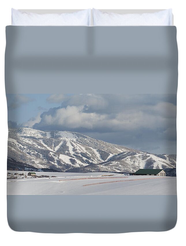  Storm Mountain Duvet Cover featuring the photograph Storm Mountain NW Face by Daniel Hebard