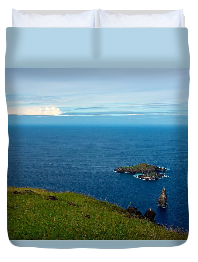 Easter Island Duvet Cover featuring the photograph Storm on the Horizon by Kent Nancollas