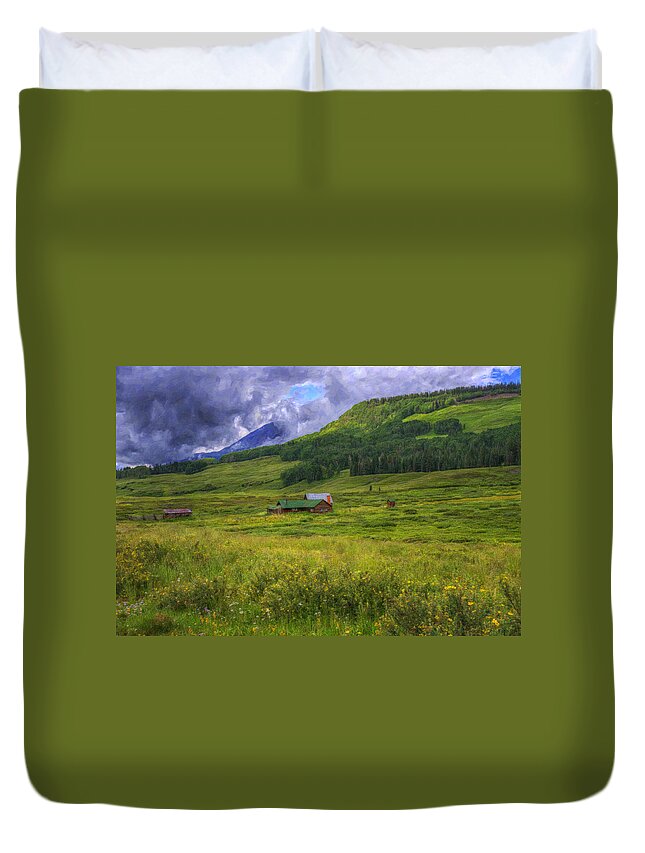Ranch Duvet Cover featuring the photograph Storm Over Lizard Head Wilderness by Priscilla Burgers