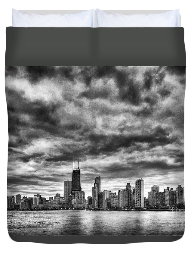 Chicago Duvet Cover featuring the photograph Storms Over Chicago by Margie Hurwich