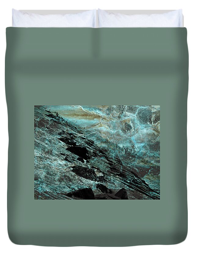 Jetty Duvet Cover featuring the photograph Storms Raged And The Sea Slid Off The Earth by Carol Senske