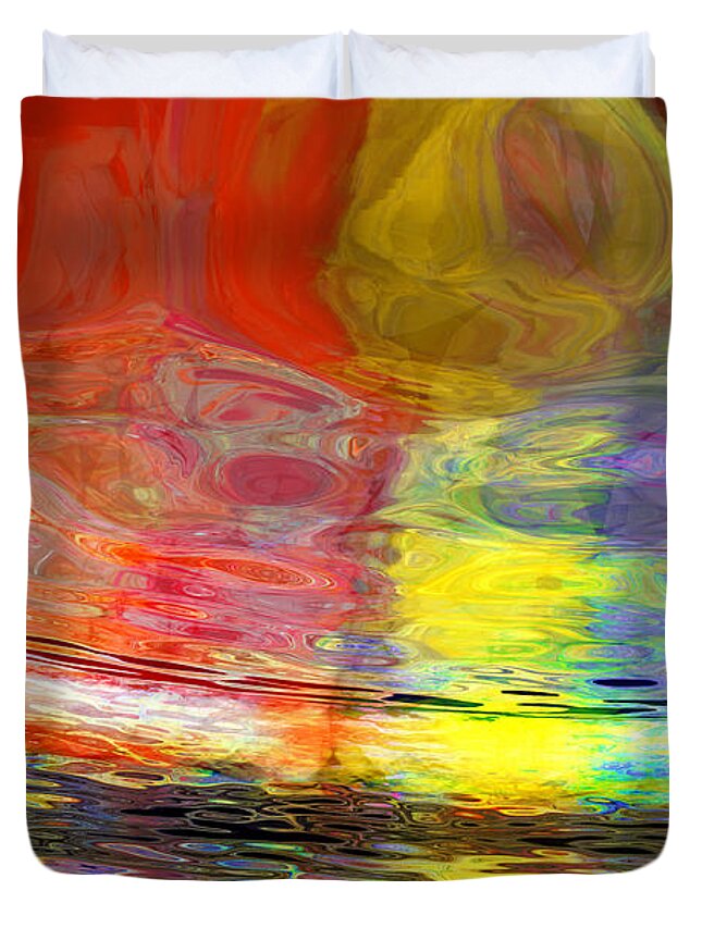 Ocean Duvet Cover featuring the digital art Strange Horizons by Matthew Lindley