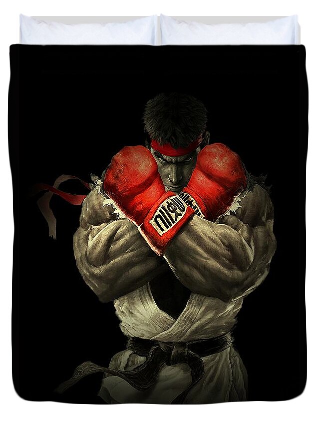 Man Duvet Cover featuring the digital art Street Fighter by Movie Poster Prints