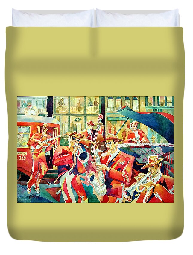 Watercolor Duvet Cover featuring the painting Streetcar 19 by Mick Williams
