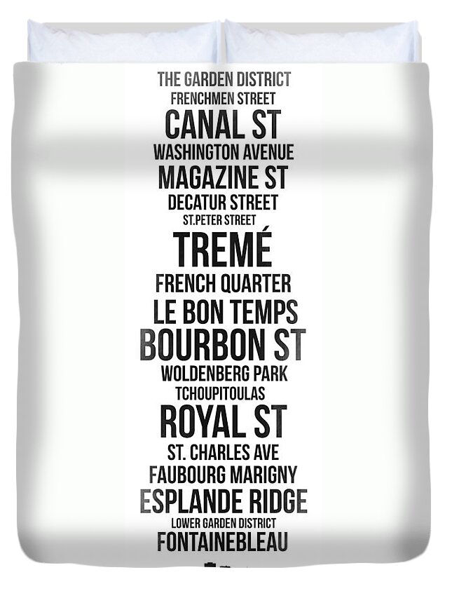 New Orleans Duvet Cover featuring the digital art Streets of New Orleans 3 by Naxart Studio