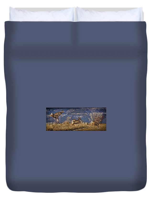 Deer Duvet Cover featuring the photograph Strength by Priscilla Burgers