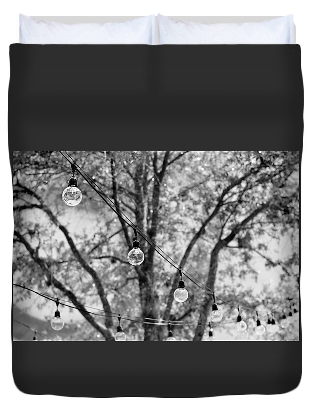 Tree Duvet Cover featuring the photograph String Lights by Laura Fasulo