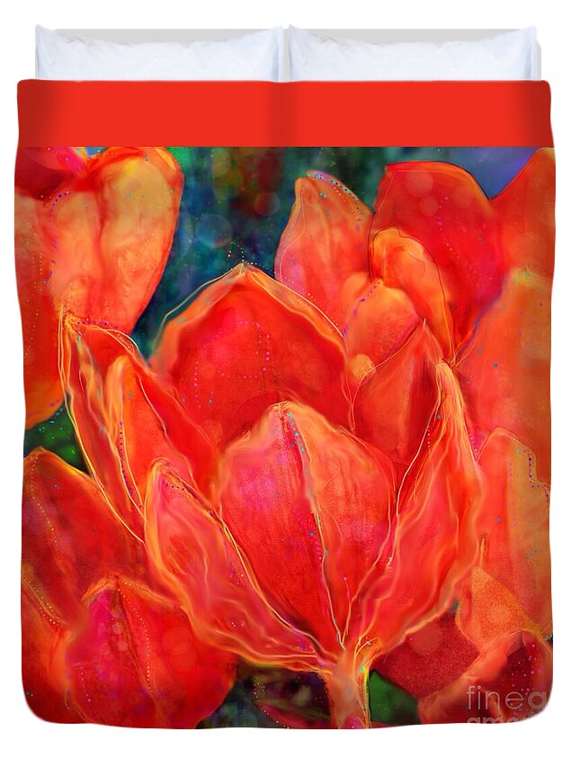 Floral Duvet Cover featuring the digital art Strong Enough by Mary Eichert