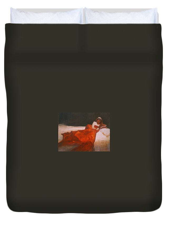 Sensuous Duvet Cover featuring the painting Study for Repose by David Ladmore