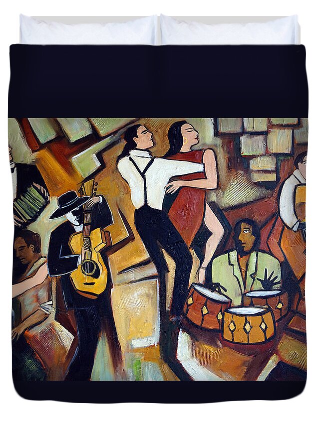 Tango Duvet Cover featuring the painting Suenos de Tango by Valerie Vescovi