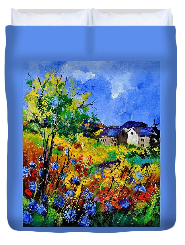Landscape Duvet Cover featuring the painting Summer 673180 by Pol Ledent