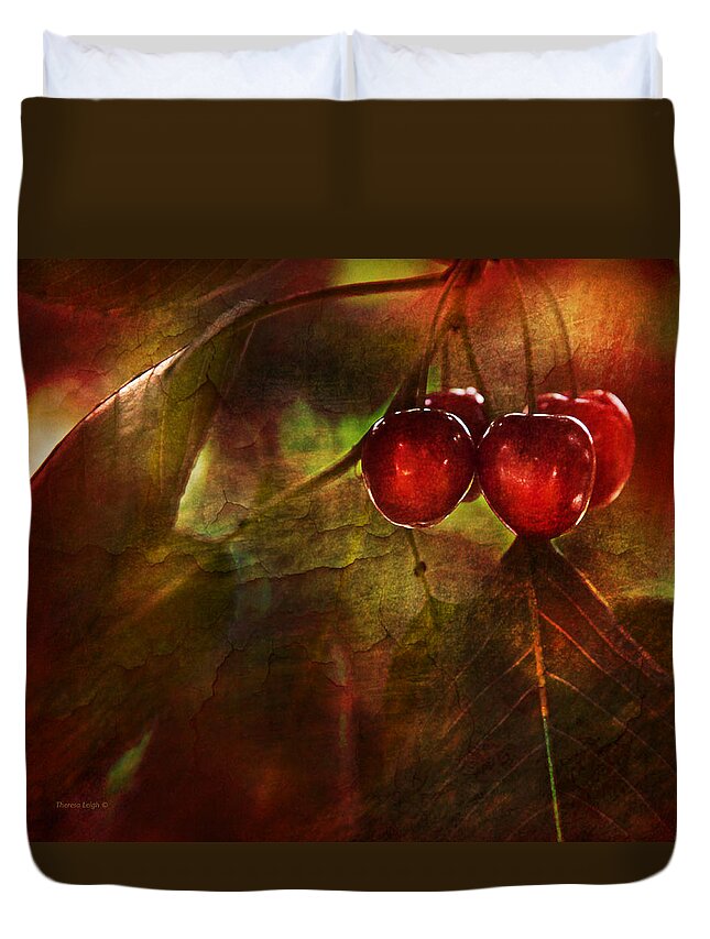 Kitchen Duvet Cover featuring the photograph Summer Cherries 2 by Theresa Tahara