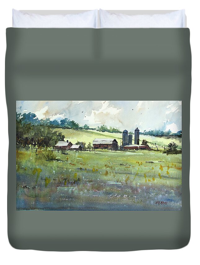 Ryan Radke Duvet Cover featuring the painting Summer Fields by Ryan Radke