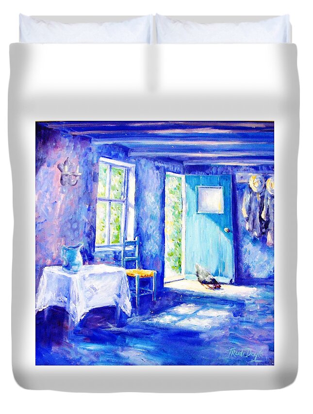 Summer Morning Duvet Cover featuring the painting Summer Morning by Trudi Doyle