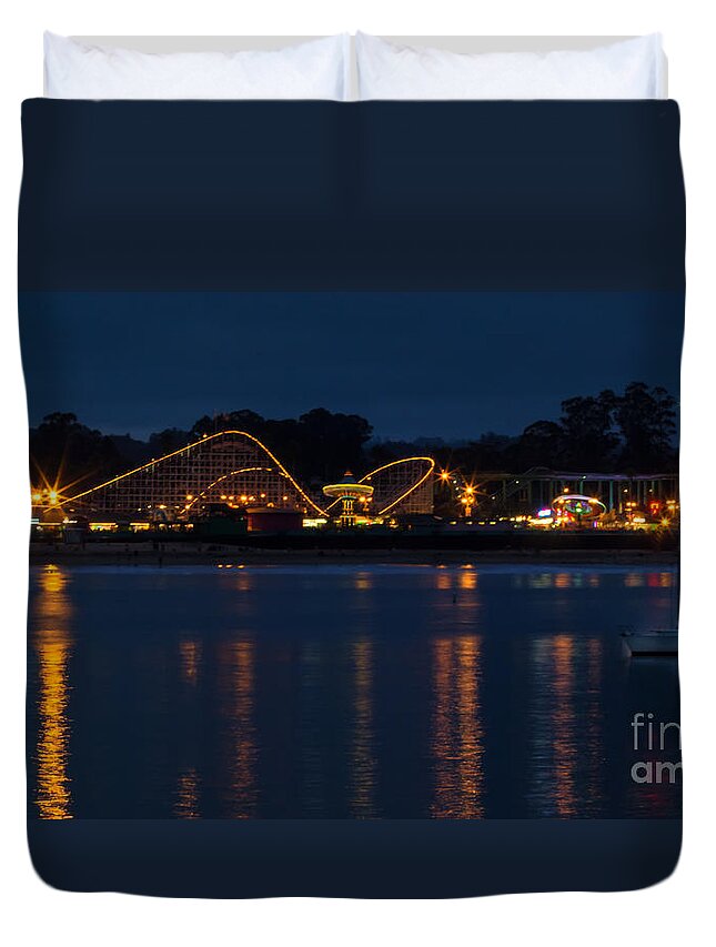 Roller Coaster Duvet Cover featuring the photograph Summer Night by Paul Gillham