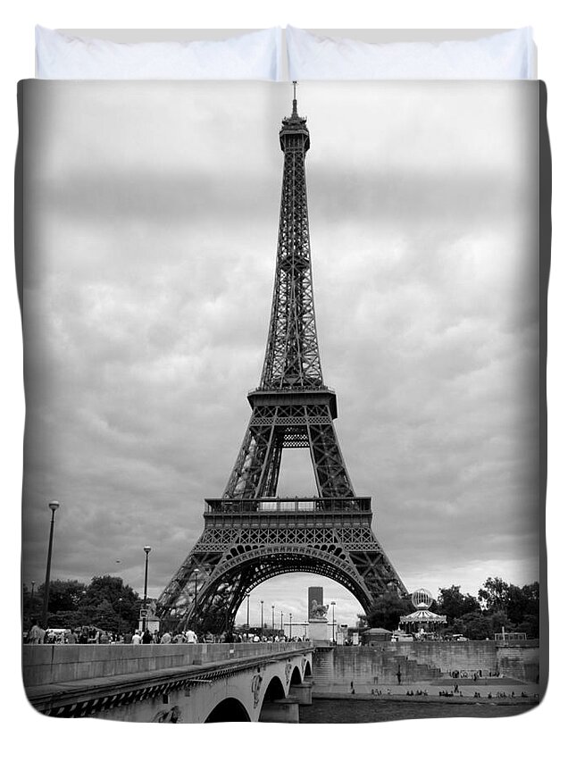 Summer Storm Over The Eiffel Tower Duvet Cover For Sale By Carol