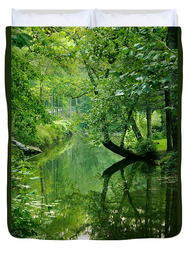 River Photograph Duvet Cover featuring the photograph Summer Stream by Melissa Petrey