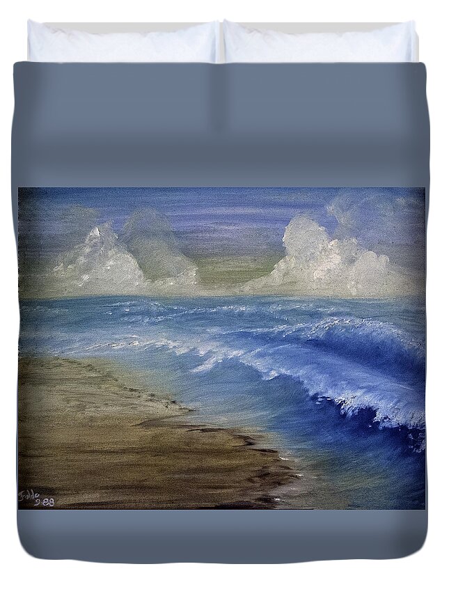 Sea Duvet Cover featuring the painting Summer Surf by Judy Hall-Folde