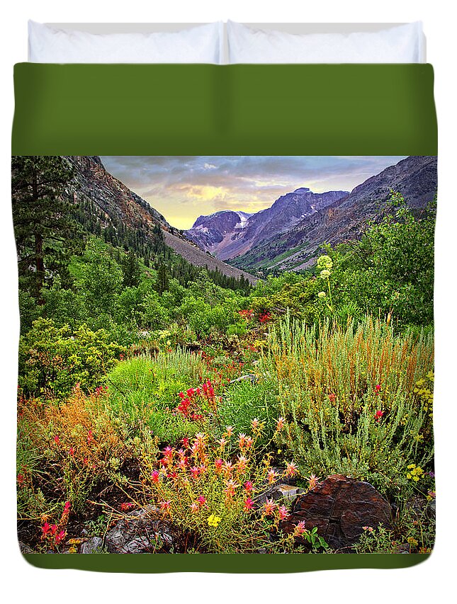 Summer Duvet Cover featuring the photograph Summer Wildflowers in Lundy Canyon by Lynn Bauer