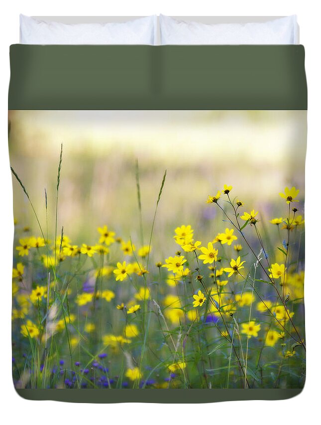 Wildflowers Duvet Cover featuring the photograph Summer Wildflowers on the Rim by Saija Lehtonen
