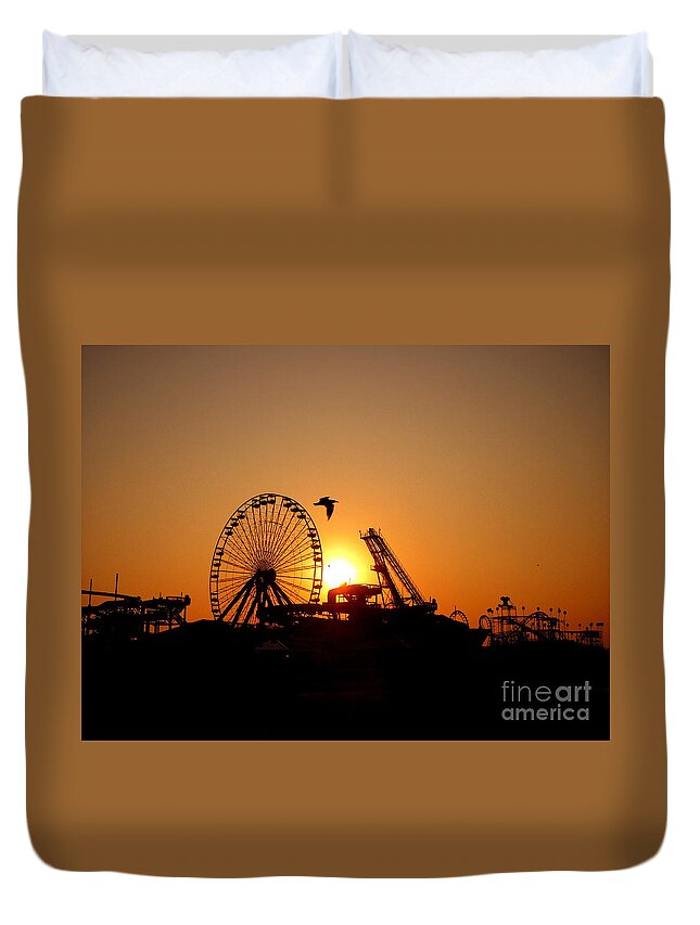 Summer Duvet Cover featuring the photograph Summer's Last Sunset by Sharon Woerner