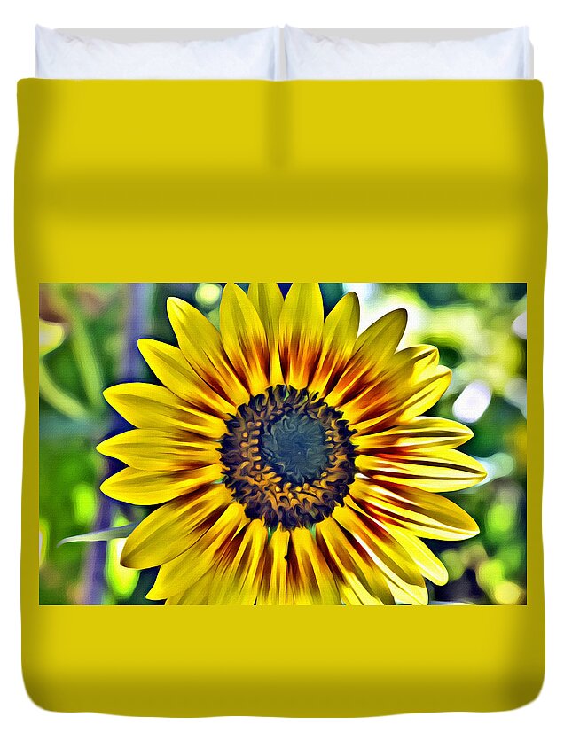 Flowers Duvet Cover featuring the photograph Sun Burst by Spencer Hughes