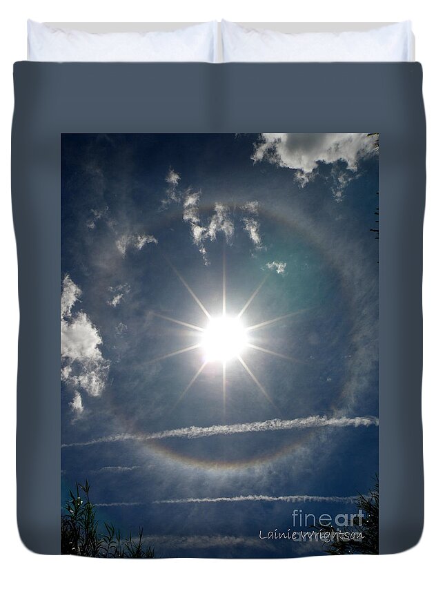 Sun Duvet Cover featuring the photograph Sun Halo by Lainie Wrightson