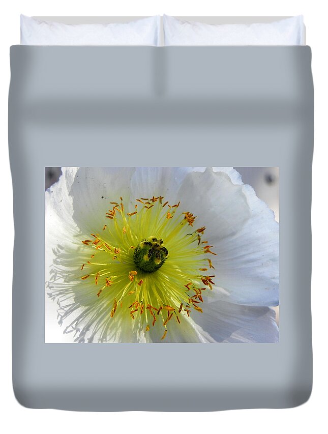 Flower Duvet Cover featuring the photograph Sunburst by Deb Halloran