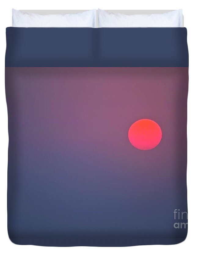 Sun Duvet Cover featuring the photograph Sundown by Heiko Koehrer-Wagner