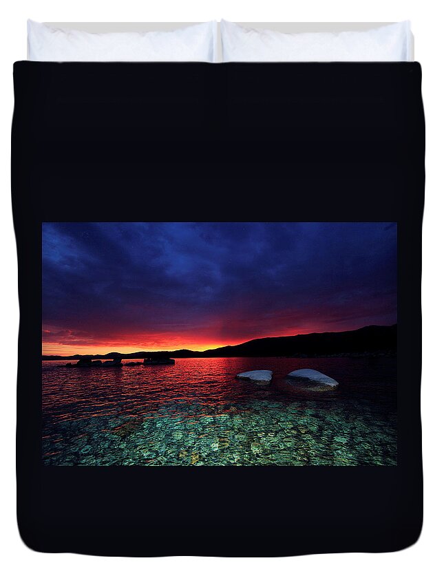 Lake Tahoe Duvet Cover featuring the photograph Sundown in Lake Tahoe by Sean Sarsfield