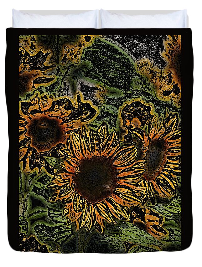 Floral Duvet Cover featuring the photograph Sunflower 18 by Pamela Cooper
